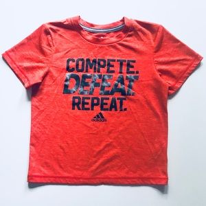 Boys Adidas Orange Shirt Size 5 EUC Summer